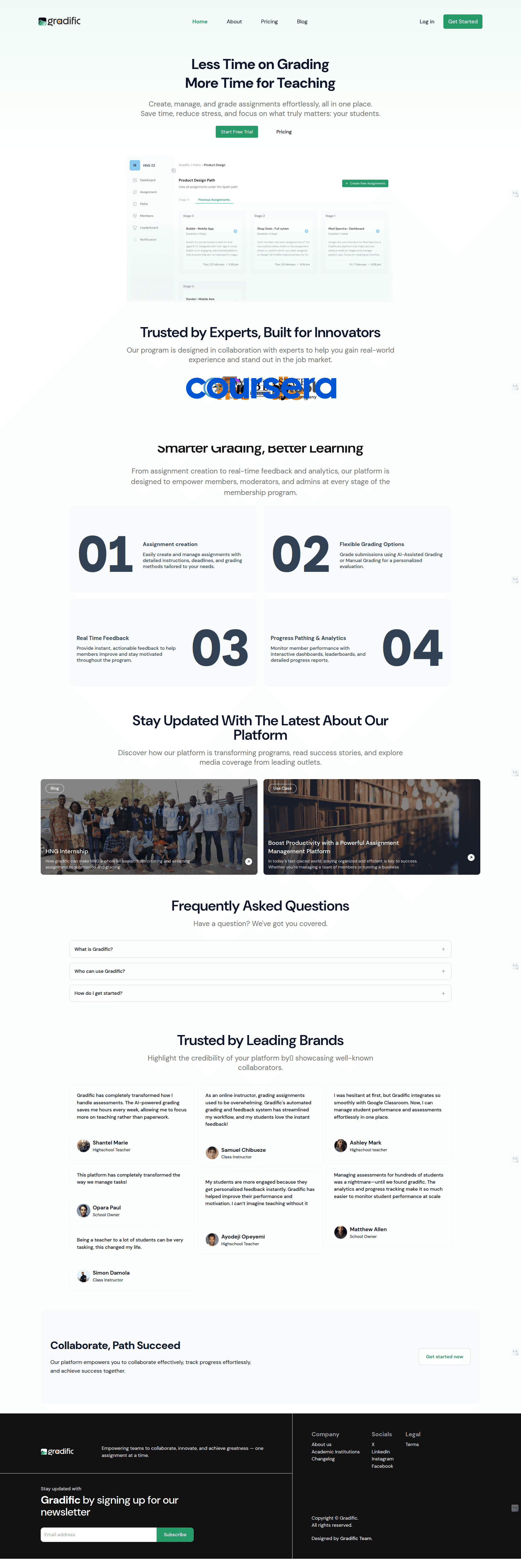 Gradific homepage